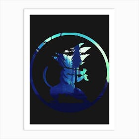 Anime Negative Space ― Kame Hame In The Forest Art Print