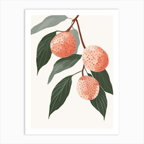 Lychee Close Up Illustration 3 Art Print