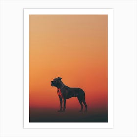 Sunset Dog.Generated AI. Wall Art Print Art Print