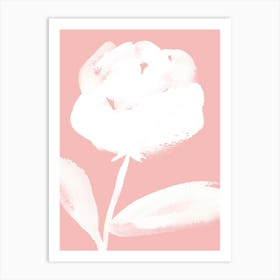 Rose White Pink Pastel - Watercolor Minimalist Painting Art Print