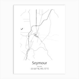 Seymour,Australia Minimalist Map Art Print