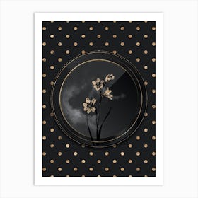 Shadowy Vintage Painted Lady Botanical in Black and Gold 1 Art Print