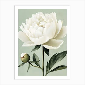 White Peony Flower 2 Art Print