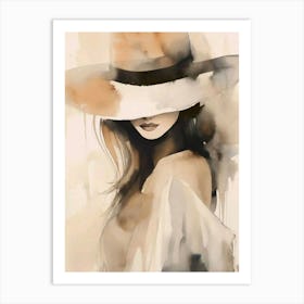 Woman In A Hat Art Print