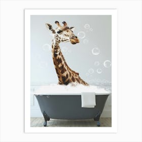 Giraffe Funny Bathroom Art Print