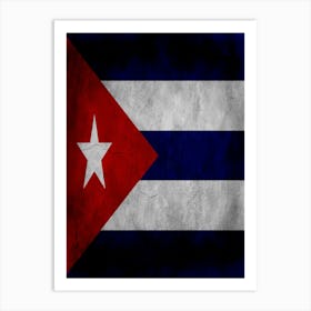 Cuba Flag Texture Art Print