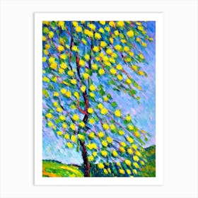 White Willow tree Abstract Block Colour Art Print