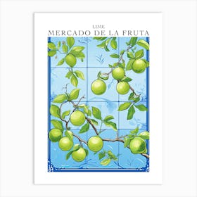 Mercado De La Fruta Lime Illustration 5 Poster Art Print