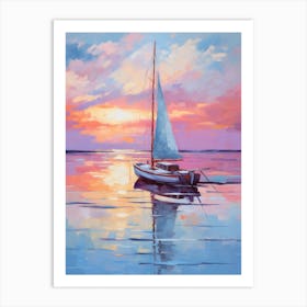 Sunset Sailboat 2 Art Print