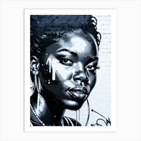 Graffiti Mural Of Beautiful Black Woman 237 Art Print