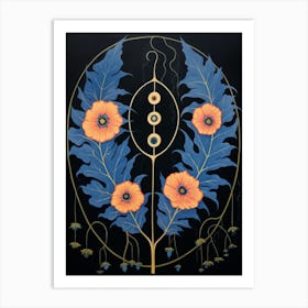 Delphinium 4 Hilma Af Klint Inspired Flower Illustration Art Print