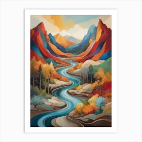 River In The Mountains 5 Art Print