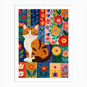 Cat In The Garden Art Print