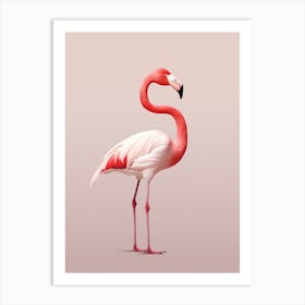 Minimalist Greater Flamingo 4 Illustration Art Print