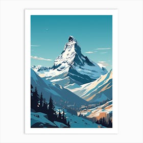 Zermatt   Switzerland, Ski Resort Illustration 0 Simple Style Art Print