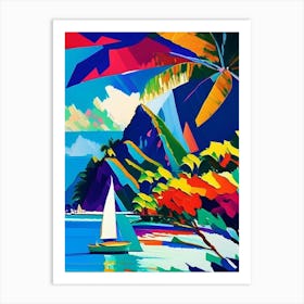 Bora Bora French Polynesia Colourful Painting Tropical Destination Art Print