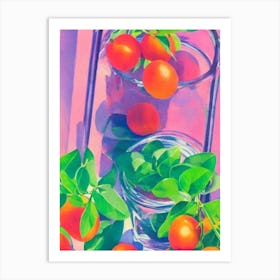 Kumquat 1 Risograph Retro Poster Fruit Art Print