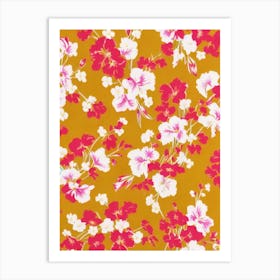 Gladiolus Floral Print Retro Pattern2 Flower Art Print