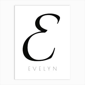 Evelyn Typography Name Initial Word Art Print