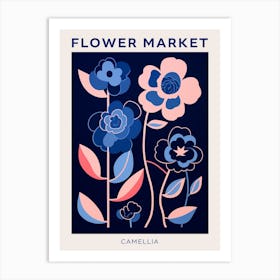 Blue Flower Market Poster Camellia 3 Art Print