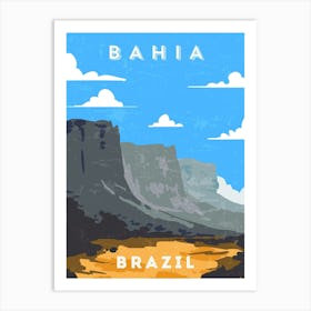 Bahia, Brazil — Retro travel minimalist poster Art Print