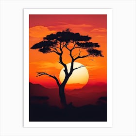 Sunset Tree 5 Art Print