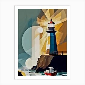 Morning Office Lighthouse  Art Print