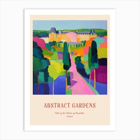 Colourful Gardens Park Of The Palace Of Versailles France 3 Red Poster Art Print