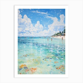 A Painting Of Seven Mile Beach, Negril Jamaica 1 Art Print