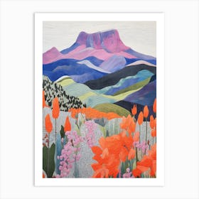 Mount Tamalpais United States 2 Colourful Mountain Illustration Art Print