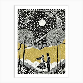 Couple In The Woods Art Print