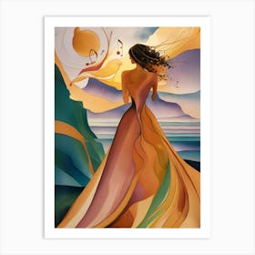 Woman In A Dress 4 Art Print