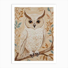 Owl On A Branch Art Print