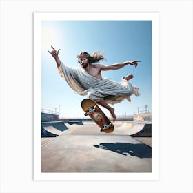 Jesus Skater 2  Art Print