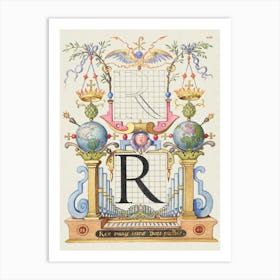 Guide For Constructing The Letter R From Mira Calligraphiae Monumenta, Joris Hoefnagel Art Print