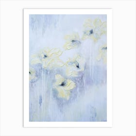 Yellow Flowers And Grey Painting Art Print