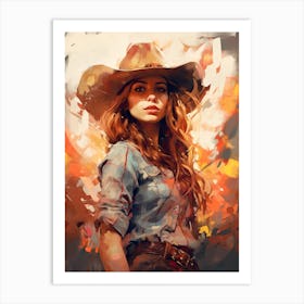 Cowgirl Impressionism Style 1 Art Print