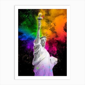 Statue Of Liberty In Rainbow Colors Art Print