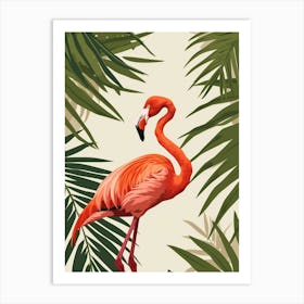 Greater Flamingo Ra Lagartos Yucatan Mexico Tropical Illustration 3 Art Print