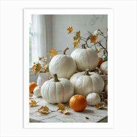 White Pumpkins 1 Art Print