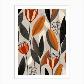 Orange Flowers 7 Art Print