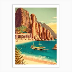 Cabo San Lucas Mexico Vintage Sketch Tropical Destination Art Print