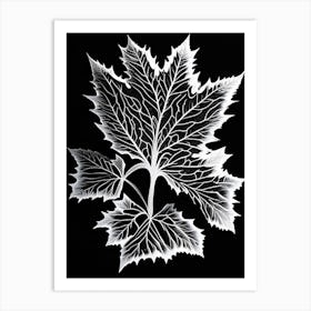 Maple Leaf Linocut 2 Art Print