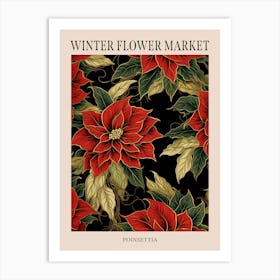 Poinsettia 1 Winter Flower Market Poster Art Print