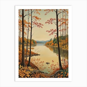 Autumn Lake In The Woods Art Print