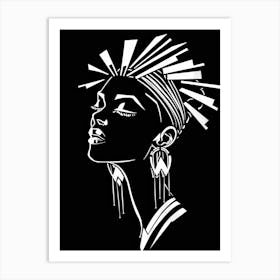 African Woman With Earrings 15 Art Print