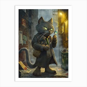 Detective Cat Art Print