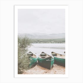 Canoes On Shore Art Print