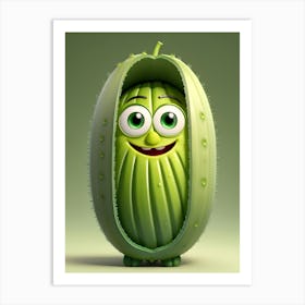 Funny Cucumber 4 Art Print