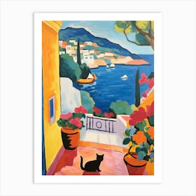 Painting Of A Cat In Dubrovnik Croatia 3 Art Print